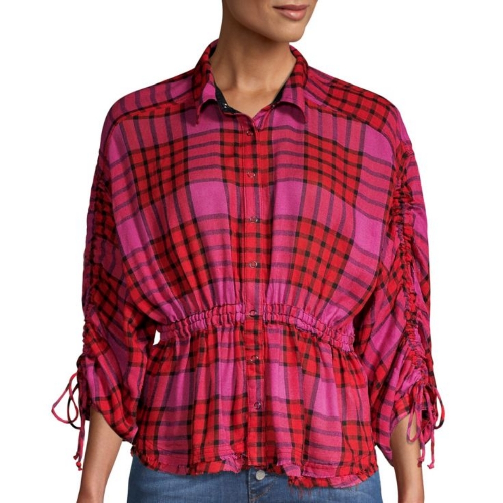 Free People NWT Pacific Dawn Plaid shirt